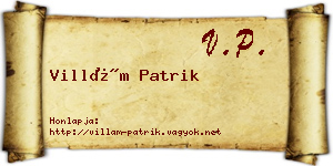 Villám Patrik névjegykártya