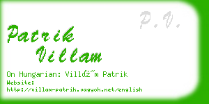 patrik villam business card